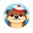 Cute flat cartoon hedgehog face avatar icon with friendly expression for review section