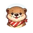 Cute flat cartoon otter face avatar icon with friendly expression for review profile