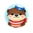 Cute flat cartoon raccoon face avatar icon with friendly expression for review profile